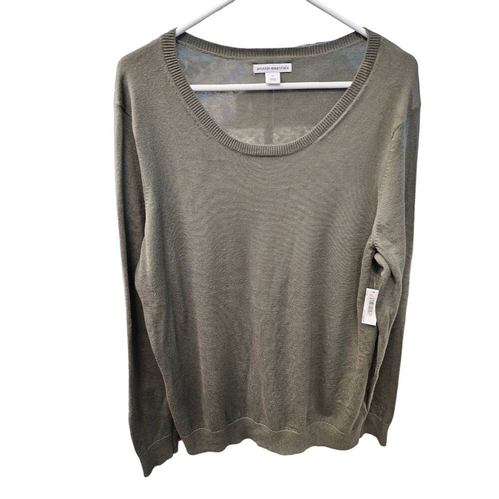 Amazon Essentials Olive Green Pullover long-sleeved Top New With Tags XL